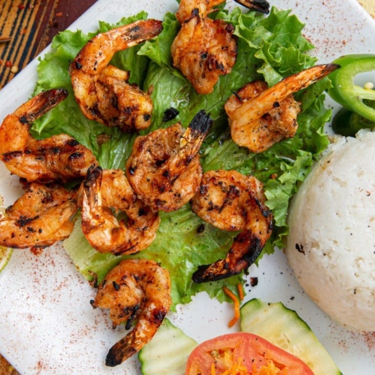 Grilled Shrimp Plate (Com Tom Nuong).