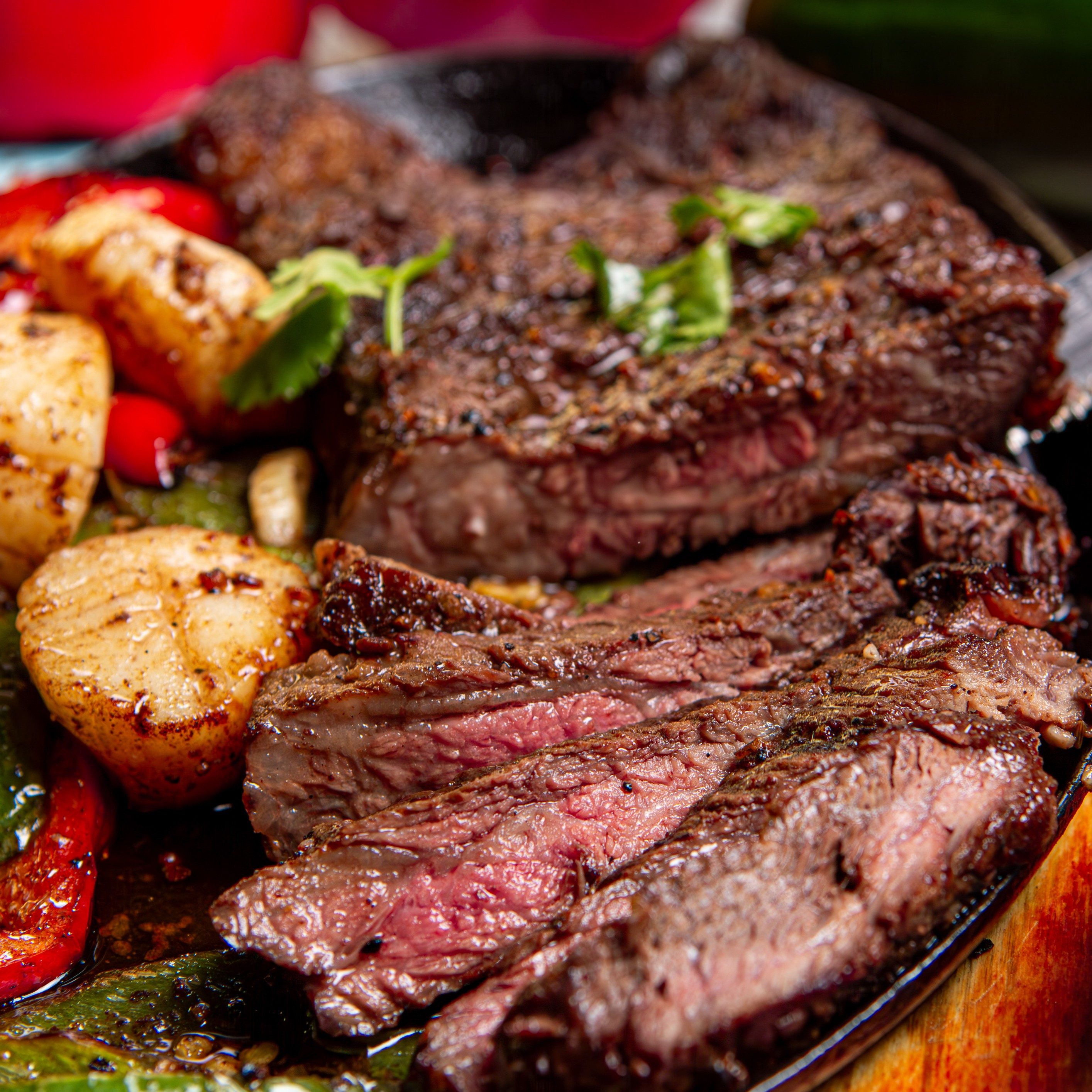 Wagyu Beef with Scallops.