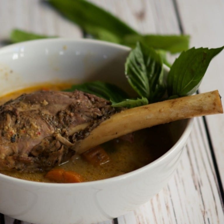 Coconut Red Curry Lamb Shank.