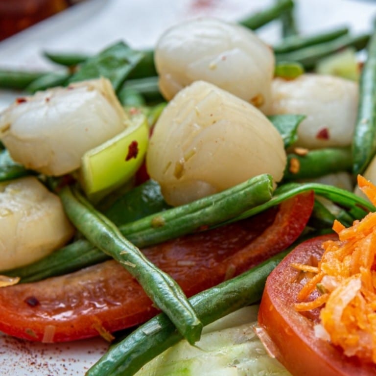Scallops with Snow Peas, Lemongrass.