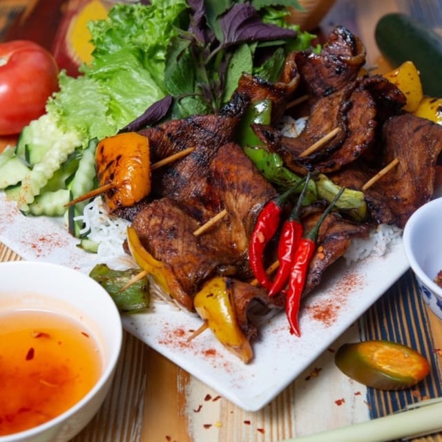 Satay Pork Lettuce Wraps Plate.