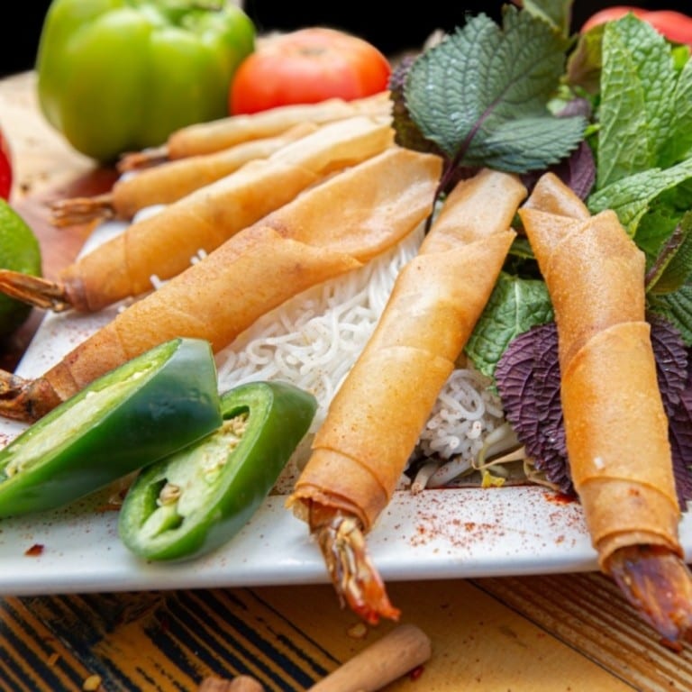 Fried Shrimp with Veggies (6) (Tom Chien).