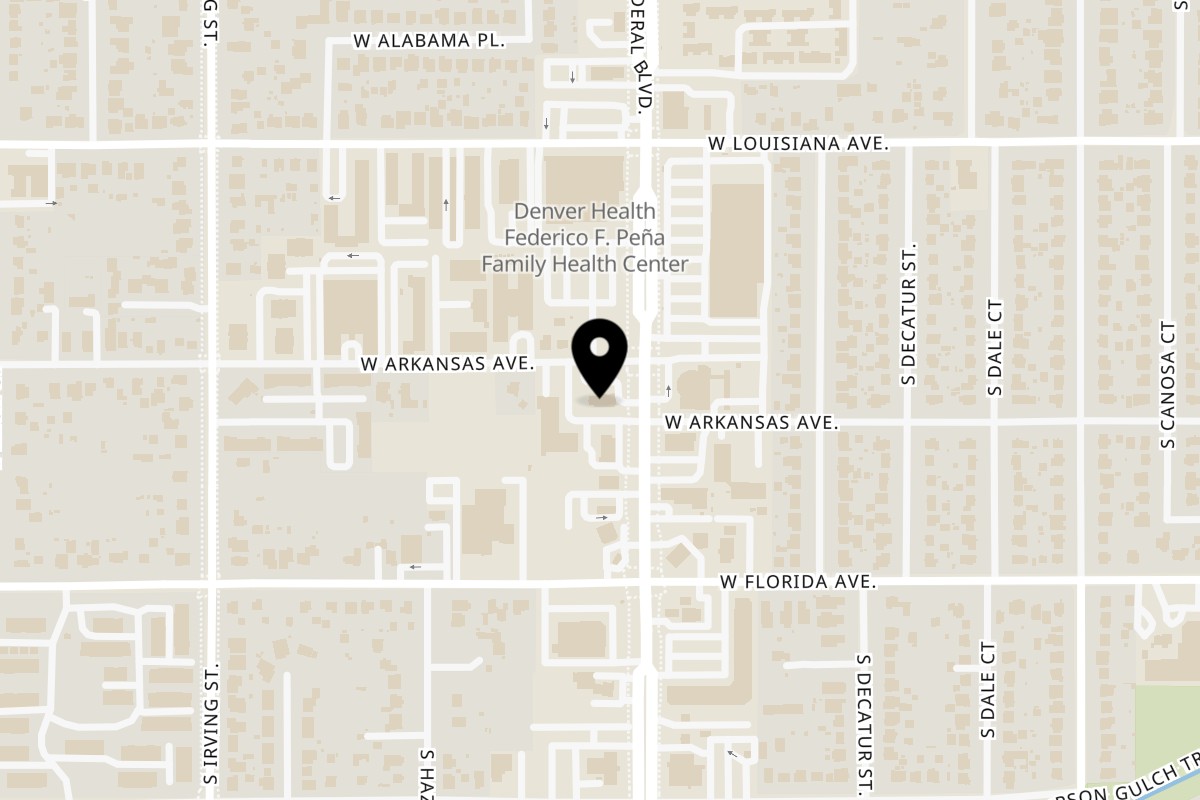 Map showing the location of Phở 95 Phở 95 Denver on 1401 S Federal Blvd in Denver